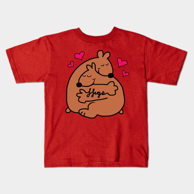 Bear Hugs Kids T-Shirt by wolfmanjaq